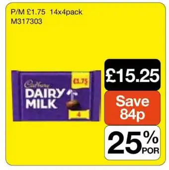 Makro Cadbury Dairy Milk offer