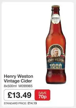 Makro Henry Weston Vintage Cider offer