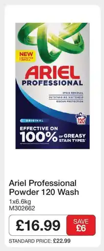 Makro Ariel Professional Powder 120 Wash offer