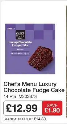 Makro Chef’s Menu Luxury Chocolate Fudge Cake offer