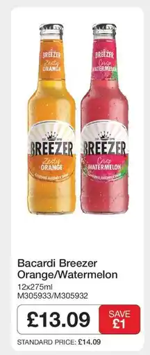 Makro Bacardi Breezer Orange/Watermelon offer