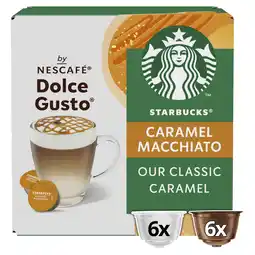 Iceland Starbucks Caramel Macchiato By Nescafé Dolce Gusto, Coffee Pods x12 (6 Servings) offer