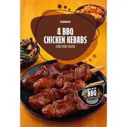Iceland Iceland 4 BBQ Chicken Kebabs 380g offer