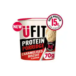 Iceland UFIT Protein Caramelised Biscuit Porridge Pot 70g offer