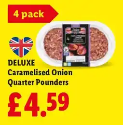 Lidl DELUXE Caramelised Onion Quarter Pounders offer