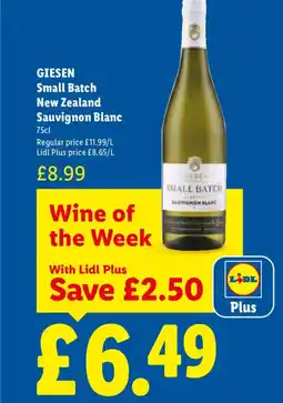 Lidl GIESEN Small Batch New Zealand Sauvignon Blanc offer