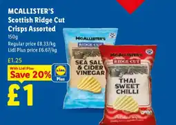 Lidl MCALLISTER'S Scottish Ridge Cut Crisps Assorted offer