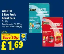 Lidl ALESTO 5 Raw Fruit & Nut Bars offer