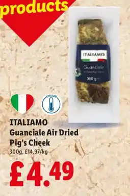 Lidl ITALIAMO Guanciale Air Dried Pig's Cheek offer