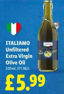 Lidl ITALIAMO Unfiltered Extra Virgin Olive Oil offer