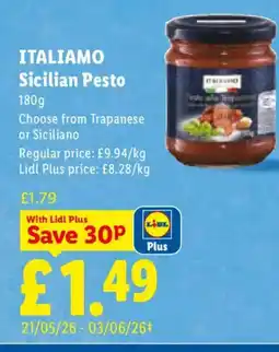 Lidl ITALIAMO Sicilian Pesto offer