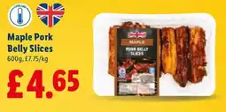 Lidl Maple Pork Belly Slices offer