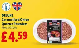 Lidl DELUXE Caramelised Onion Quarter Pounders offer