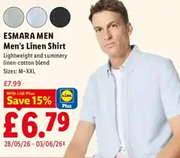Lidl ESMARA MEN Men's Linen Shirt offer