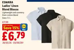 Lidl ESMARA Ladies' Linen Blend Blouse offer