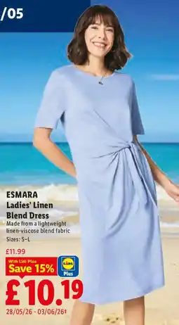 Lidl ESMARA Ladies' Linen Blend Dress offer