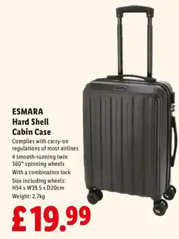 Lidl ESMARA Hard Shell Cabin Case offer