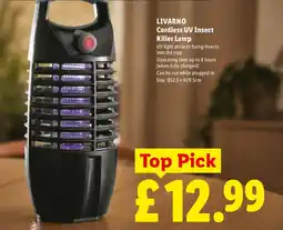 Lidl LIVARNO Cordless UV Insect Killer Lamp offer