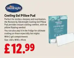Lidl Cooling Gel Pillow Pad offer