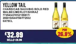 Bestway YELLOW TAIL Chard/cab sauv/big bold red malbec/merlot/shiraz offer
