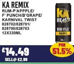 Bestway KA REMIX Rum-p'appple/ f' punch/b'grape/ karnival twist offer
