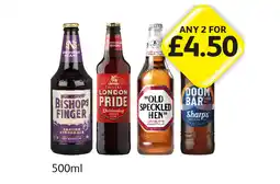 Londis Bishop's Finger , London pride, Old Speckled Hen, Doom Bar offer