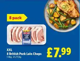 Lidl 8 British Pork Loin Chops offer