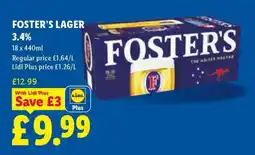 Lidl FOSTER’S Lager offer