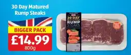 Aldi 30 Day Matured Rump Steaks offer