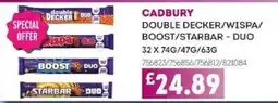 Bestway CADBURY Double decker/wispa/ boost/starbar - duo offer