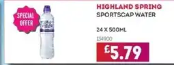 Bestway HIGHLAND SPRING Sportscap water offer