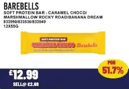 Bestway BAREBELLS Soft protein bar - caramel choco/ marshmallow rocky road/banana dream offer