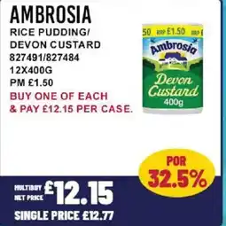 Bestway AMBROSIA Rice pudding/ devon custard offer