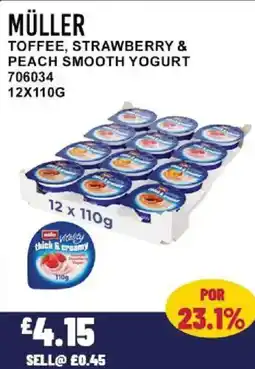 Bestway MÜLLER Toffee, strawberry & peach smooth yogurt offer