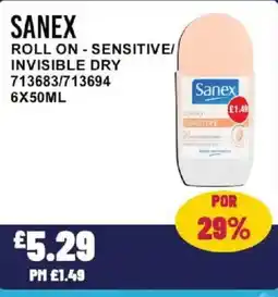 Bestway SANEX Roll on-sensitive/ invisible dry offer
