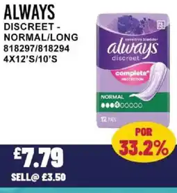 Bestway ALWAYS Discreet - normal/long offer