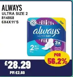 Bestway ALWAYS Ultra size 2 offer
