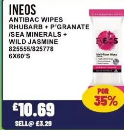 Bestway INEOS Antibac wipes rhubarb + p'granate /sea minerals + wild jasmine offer