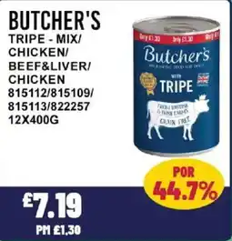 Bestway BUTCHER'S Tripe - mix/ chicken/ beef&liver/ chicken offer