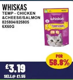 Bestway WHISKAS Temp chicken & cheese/salmon offer