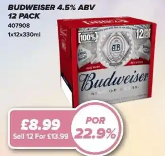 Budweiser 4.5% abv
