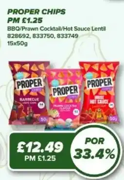 Bestway PROPER CHIPS BBQ/Prawn Cocktail/Hot Sauce Lentil offer