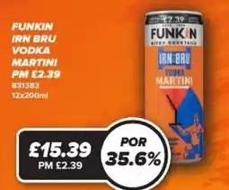 Bestway FUNKIN Irn bru vodka martini offer