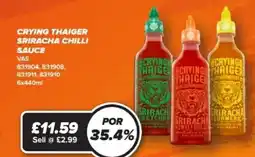 Bestway CRYING THAIGER Sriracha chilli sauce offer