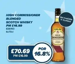 Bestway HIGH COMMISSIONER Blended scotch whisky offer