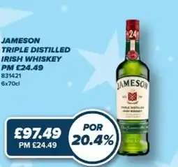 Bestway JAMESON Triple distilled irish whiskey offer