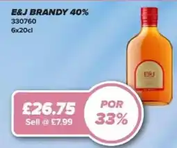 Bestway E&J BRANDY 40% offer