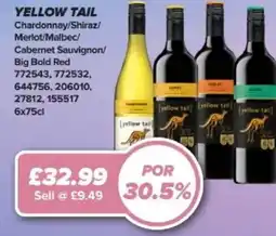 Bestway YELLOW TAIL Chardonnay/Shiraz/ Merlot/Malbec/ Cabernet Sauvignon/ Big Bold Red offer