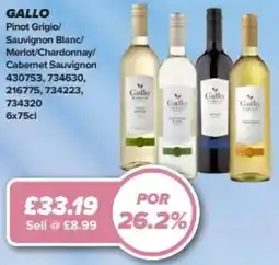 Bestway GALLO Pinot Grigio/ Sauvignon Blanc/ Merlot/Chardonnay/ Cabernet Sauvignon offer