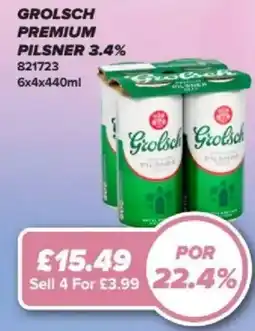 Bestway GROLSCH Premium pilsner 3.4% offer